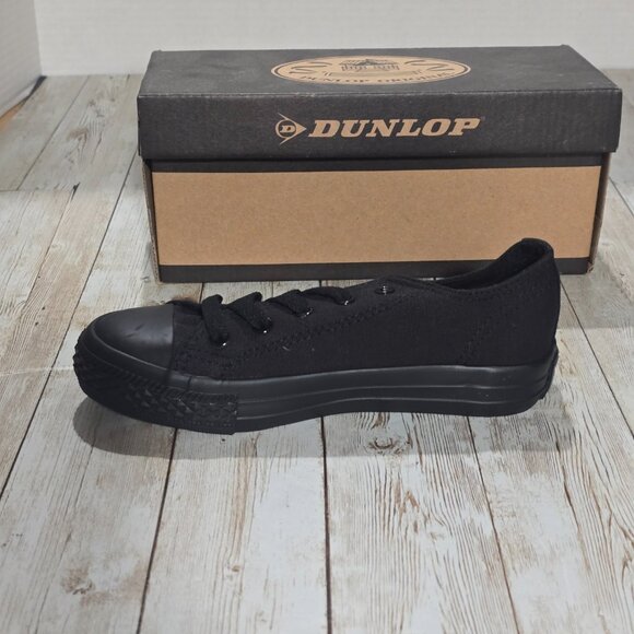 Dunlop Canvas Low Junior Sneakers Black Size 12C,  New in Box - Picture 3 of 7